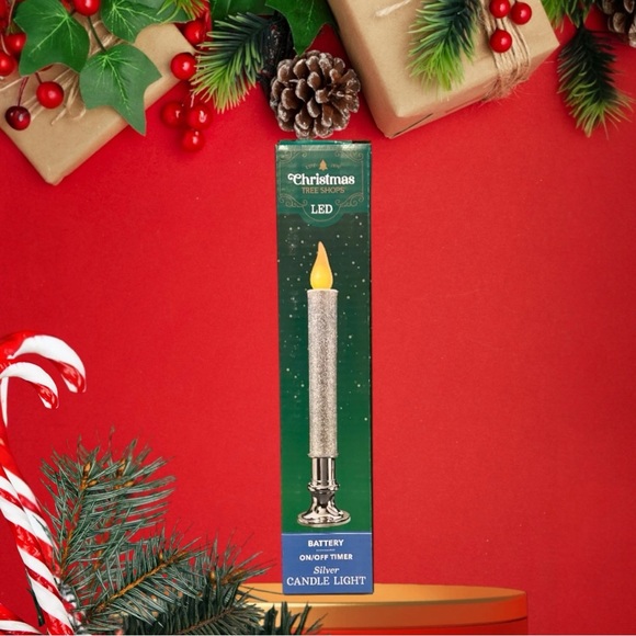 🆕Sparkly Silver LED Candle Set! Candles work w/batteries & have timer function! - Picture 4 of 12